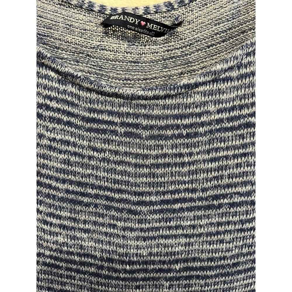 Brandy Melville Blue Stripe Wool Blend Long Sleeve Sweater Womens One Size - Picture 2 of 8